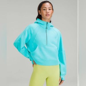 Lululemon Scuba Oversized Half-Zip Hoodie Electric Turquoise